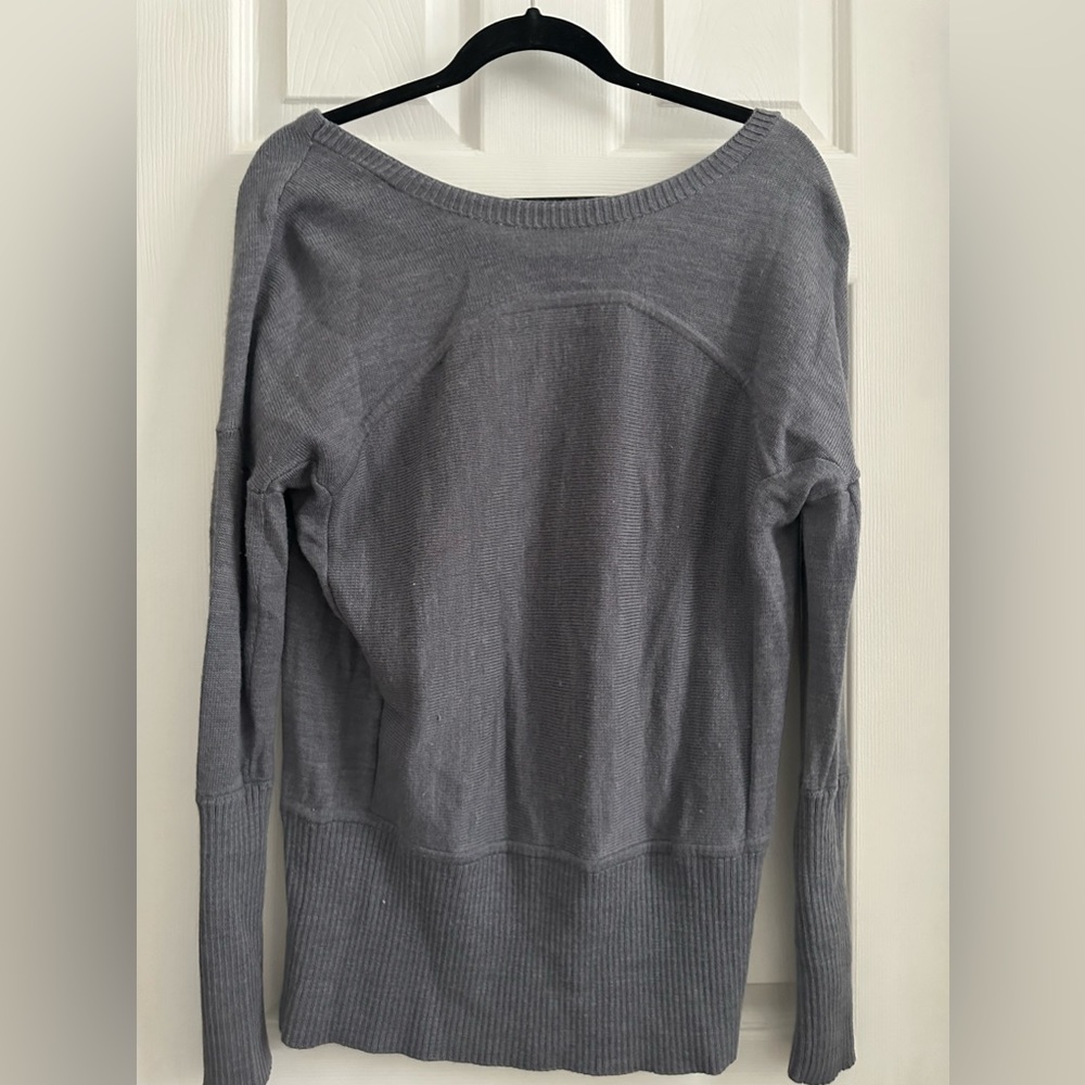 Lululemon Sattva Heathered Grey Merino Wool Pullover Sweater